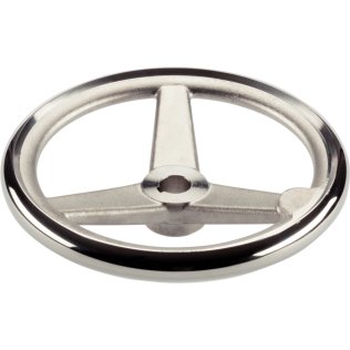 Roţi de manevră, similar DIN 950, oțel inoxidabil/cu nut, fără manetă, forma N-F/A (anterior A 3) | d1=200 mm | 24591.0130