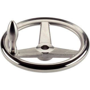 Roţi de manevră, similar DIN 950, oțel inoxidabil/fără canal, cu manetă fixa EH 24450., asamblată, forma B-F/G (anterior F 4) | d1=200 mm | 24591.0430