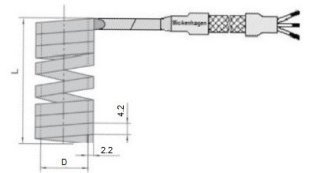 Rezistenta electrica spiralata dreptunghiulara 2.2x4.2 mm D=10 mm