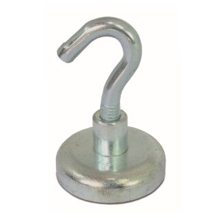 Saiba plata magnetica din NdFeB cu carcasa otel zincat cu carlig A=20 mm