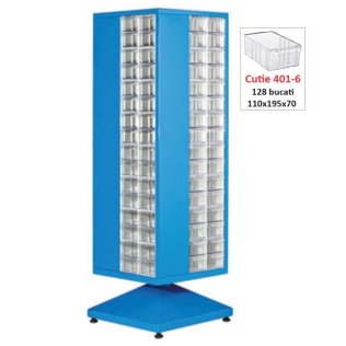 Dulap metalic rotativ cu 128 cutii Seria MT-401-128 rosu