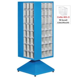 Dulap metalic rotativ cu 96 cutii Seria MT-403 albastru inchis