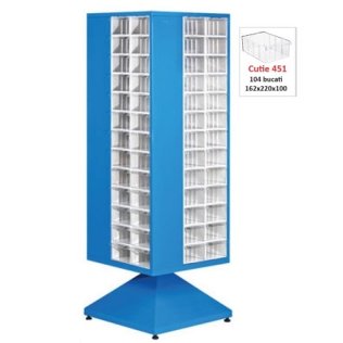 Dulap metalic rotativ cu 104 cutii Seria MT-451-104 albastru inchis