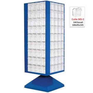 Dulap metalic rotativ cu 144 cutii Seria MSD-2-144 rosu