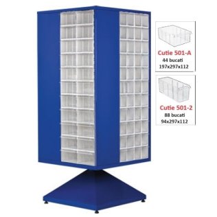 Dulap metalic rotativ cu 132 cutii Seria MT-501-S albastru inchis