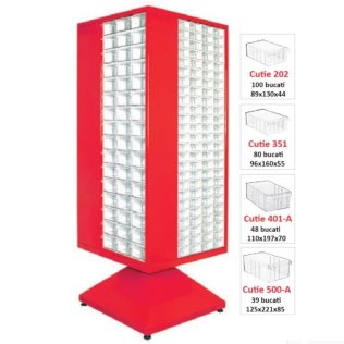 Dulap metalic rotativ cu 267 cutii Seria MT-SUPER negru