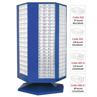 Dulap metalic rotativ cu 387 cutii Seria MT-SUPER-2 albastru