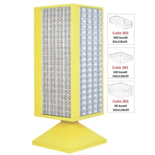 Dulap metalic rotativ cu 880 cutii Seria SET 3 albastru