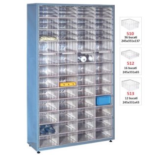 Dulap metalic fara usi cu 64 cutii Seria CKB-412 albastru inchis