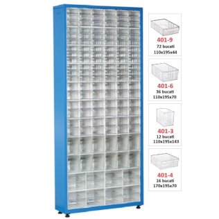 Dulap metalic fara usi cu 136 cutii Seria CKTS-406-S albastru