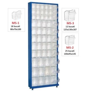 Dulap metalic fara usi cu 55 cutii Seria MSTS-55 albastru inchis