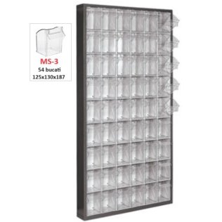 Dulap metalic fara usi cu 54 cutii Seria MSTS-3 gri