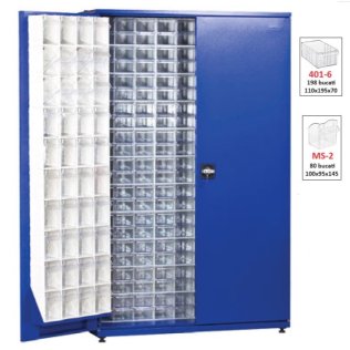 Dulap metalic usi batante 278 cutii Seria CKD-402 albastru inchis