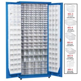 Dulap metalic usi batante 220 cutii Seria CKD-401-S albastru inchis