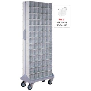 Dulap metalic mobil cu 156 cutii Seria MC-1-156 gri deschis