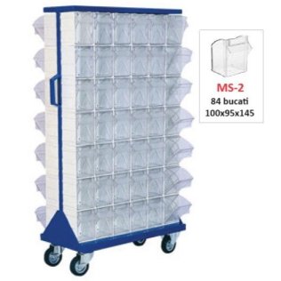 Dulap metalic mobil cu 84 cutii Seria MSCS-2 verde