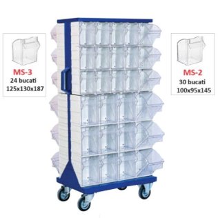 Dulap metalic mobil cu 54 cutii Seria MSCS-3-2 albastru