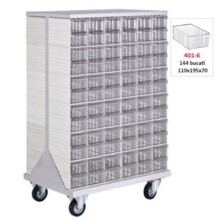 Dulap metalic mobil cu 144 cutii Seria CKS-401 gri deschis