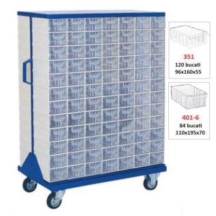 Dulap metalic mobil cu 204 cutii Seria CKS-351-401 negru