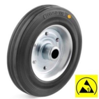 Roata ESD cauciuc rigid, rulment cu role, WLL=135 kg, D=160 mm