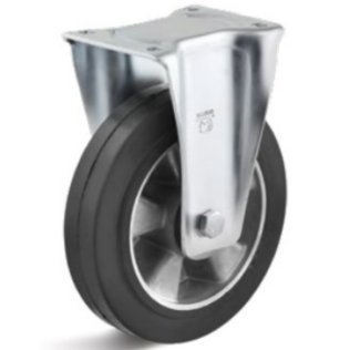 Roata cauciuc elastic, carcasa fixa HEAVY DUTY, WLL=400 kg, D=200 mm