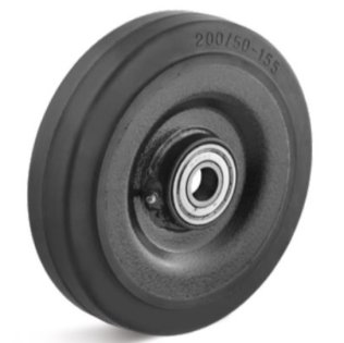 Roata cauciuc elastic, janta din tabla groasa de otel, portanta WLL=750 kg, D=250 mm