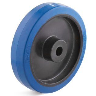 Roata cauciuc elastic albastru, lagar de alunecare, WLL=200 kg, D=125 mm