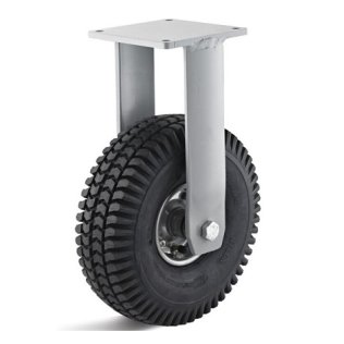 Roata cauciuc superelastic negru, janta otel zincat, carcasa fixa, WLL=260kg, D=250mm