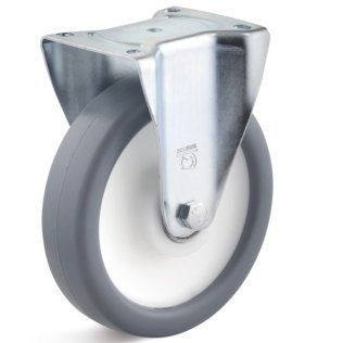 Roata cauciuc termoplastic, rulmenti cu bila, carcasa fixa, WLL=400 kg, D=250 mm