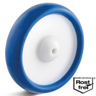 Roata poliuretan rigid, rulment din INOX, WLL=100 kg, D=80 mm