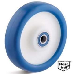Roata poliuretan rigid, rulment INOX cu bile, WLL=380 kg, D=150 mm