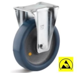 Roata ESD poliuretan, carcasa fixa, WLL=500 kg, D=200 mm