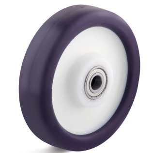 Roata poliuretan elastic, rulmenti cu bila, WLL=130 kg, D=80 mm