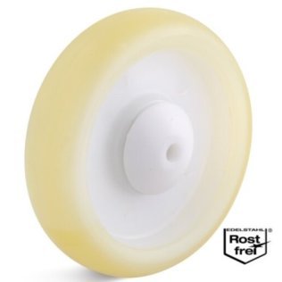 Roata poliuretan elastic, rulmenti INOX, WLL=80 kg, D=80 mm
