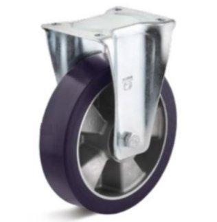 Roata poliuretan elastic, rulment, carcasa fixa, WLL=600 kg, D=200 mm