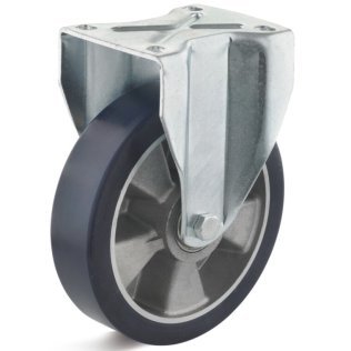 Roata poliuretan elastic, carcasa fixa HEAVY DUTY, WLL=200 kg, D=100 mm