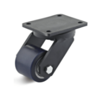 Roata poliuretan elastic, rulment, carcasa pivotanta, WLL=700 kg, D=85 mm