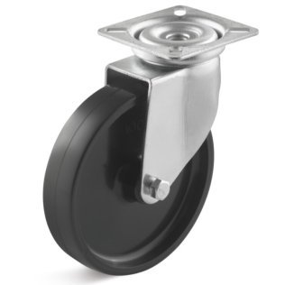 Roata poliamida, seria LIGHT, carcasa pivotanta, WLL=60 kg, D=100 mm