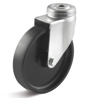Roata poliamida, seria LIGHT, carcasa pivotanta cu alezaj, WLL=60 kg, D=100 mm
