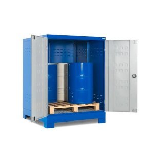 Dulap SteelSafe D4 depozitare butoaie 200 litri cu usi batante