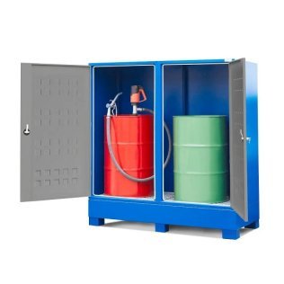 Dulap SteelSafe D2 depozitare butoaie 200 litri cu usi batante