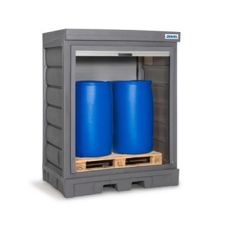 Dulap PolySafe D depozitare butoaie 200 litri cu usa tip rulou