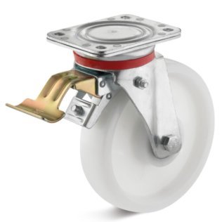 Roata poliamida, seria IG-PAM, carcasa pivotanta cu frana, WLL=1000 kg, D=200 mm