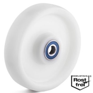 Roata poliamida, rulment INOX cu bila, seria PAM-VA, WLL=400 kg, D=125 mm