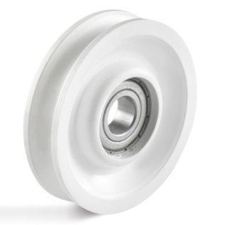 Roata pentru cablu din poliamida, rulment cu bila, WLL=137 kg, D=65 mm