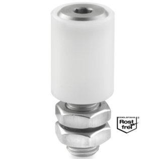 Rola poliamida ghidaj poarta cu sina, surub INOX, WLL=75 kg, D=30 mm