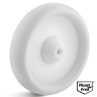 Roata polipropilena, protectie rulment INOX, WLL=150 kg, D=80 mm