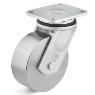 Roata din otel, rulment cu bila, carcasa pivotanta, WLL=1300 kg, D=200 mm