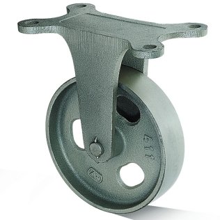 Roata din fonta, rulment alunecare, carcasa fixa, WLL=450 kg, D=125 mm
