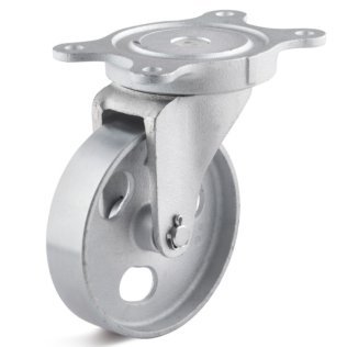 Roata din fonta, rulment alunecare, carcasa pivotanta, WLL=1000 kg, D=200 mm